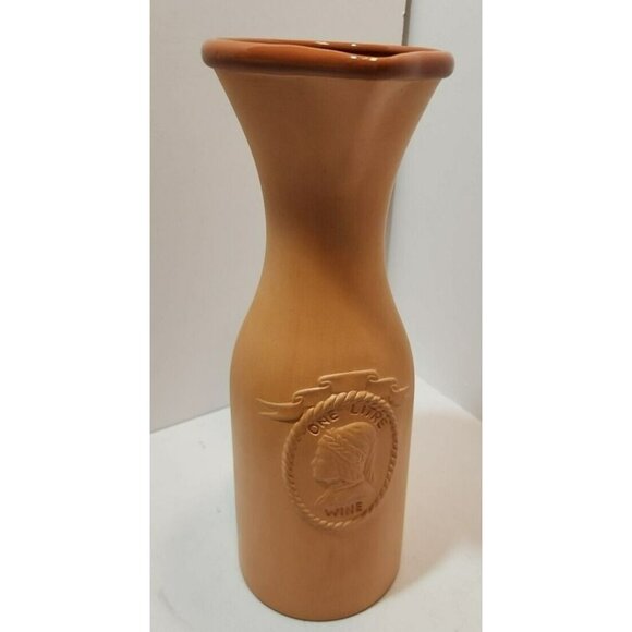 Vtg Cuisine Concepts Terra Cotta Wine Carafe One Liter in Box 11" Tall - Picture 7 of 10